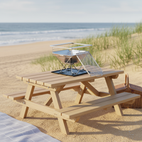 Barbecue au charbon de bois pliable en acier inoxydable portable et détachable pour le camping