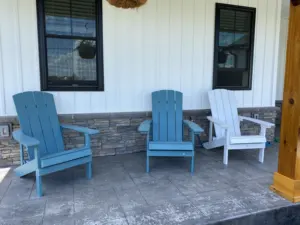 Blue Garden Adirondack Chairs HIPS Plastic Wood 304 Stainless Steel Screw Poly Lumber Adirondack Chair With Footrest