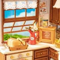 Robotime Rolife DIY Puzzles Kit Jouets faits à la main DG172 Cuisson Cuisine 3D Maison Miniature en bois