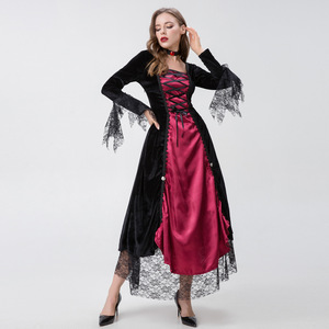 Halloween Sexy Noir et Rouge Gothique Palais Robe Vampire Jeu Uniforme Discothèque Sorcière Rôle Performance Jupe - Product Image 4