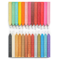 Lot de 100 bandes de cire rétro, 26 couleurs, motif de flèche magique, bâton de cire à réaliser soi-même, cartes d'invitation, enveloppe décorative, cire de scellage avec mèche