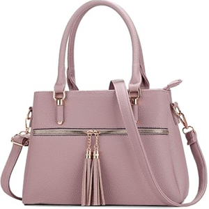 Wholesale Womens PU Leather Satchel Bag Zipper Compact Structured Top Handle <b>Handbag</b> 1L Capacity for Shopping Travel Bulk - Product Image 5
