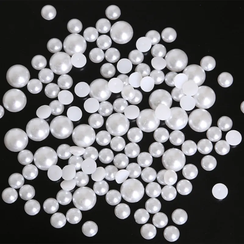 Halbrunde Acryl imitation Flatback Pearl Beads für Nail Art DIY Craft Scrap book Dekoration