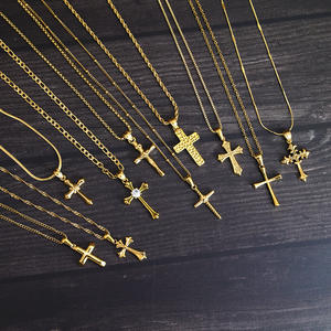 Модная подвеска и подвески из нержавеющей стали, подвеска-крест, 18 карат, позолоченный, не тускнеющий, лидер продаж, Подвески для изготовления ювелирных изделий - Product Image 4