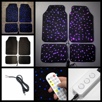 Tapis de voiture USB Starlight, tapis de sol Starlight pour voiture, tapis Starlight à changement de couleur, télécommande via application, effet lumineux LED, tapis LED
