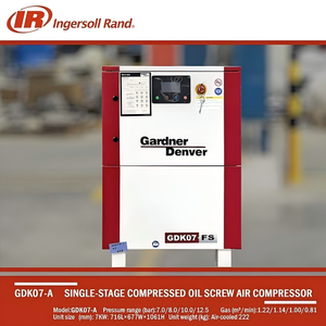 เครื่องอัดอากาศแบบสกรูโรตารี่ Ingersoll Rand ของแท้ 37 กิโลวัตต์ 50 แรงม้า 2.1-7.0 ลูกบาศก์เมตร/นาที 8-10 บาร์ สำหรับโรงงานอุตสาหกรรม - Product Image 3