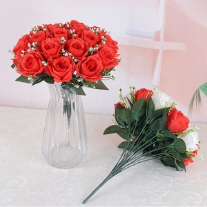 Fabricants gros soie artificielle 18 tête rose bouquet pour la célébration de la décoration du salon - Product Image 2
