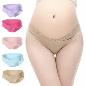 Postpartum Moeder Onder Bump Slipje V-Vormige Zachte Buik Ondersteuning Panty Ademend Katoen Moederschap Zwangere Ondergoed