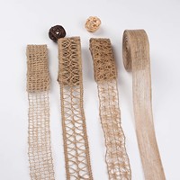 Ruban en jute naturel de qualité supérieure de 2 m, corde en chanvre, dentelle pour la décoration de Noël, les projets de bricolage, la couture et les événements sur le thème rustique