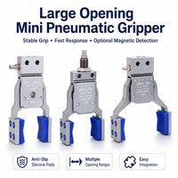 Mini-BHVG Pince pneumatique à large ouverture avec capteur magnétique pour robot de moulage par injection et manipulation flexible de l'EOAT