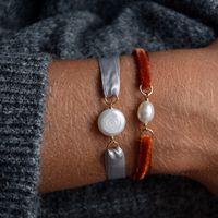Nouveau bracelet en perles naturelles réglable, multicolores, fait main, en tissu luxueux, bijoux de mode pour femmes avec ruban en satin