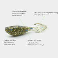 Leurre de pêche à la roche, micro-appât, mini-leurre souple, leurre ver, queue bouclée, tête de jig noire, petit T-Tail pour Black Pit, Culter Bass