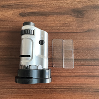 20x 40x Zoom LED Lighted Pocket Microscope Mini Stereo Optical Binocular and Monocular for Students and Hobbyists
