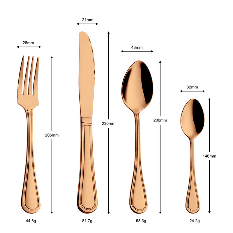 Ensemble 4 pièces en or rose