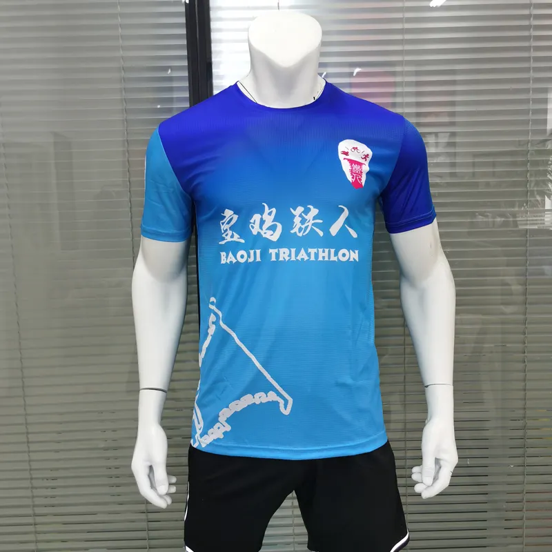 Camiseta de poliéster 100% personalizada promocional, Camiseta de deporte de maratón, correr, sublimación, camiseta de secado rápido, camiseta Coolmax