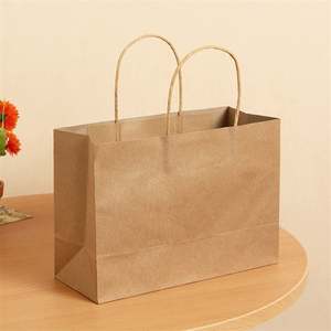 KM Customized Color & Size <b>Promotional</b> Kraft Paper Brown Gift Bag with 8 Color Flexo & UV Printing - Product Image 2