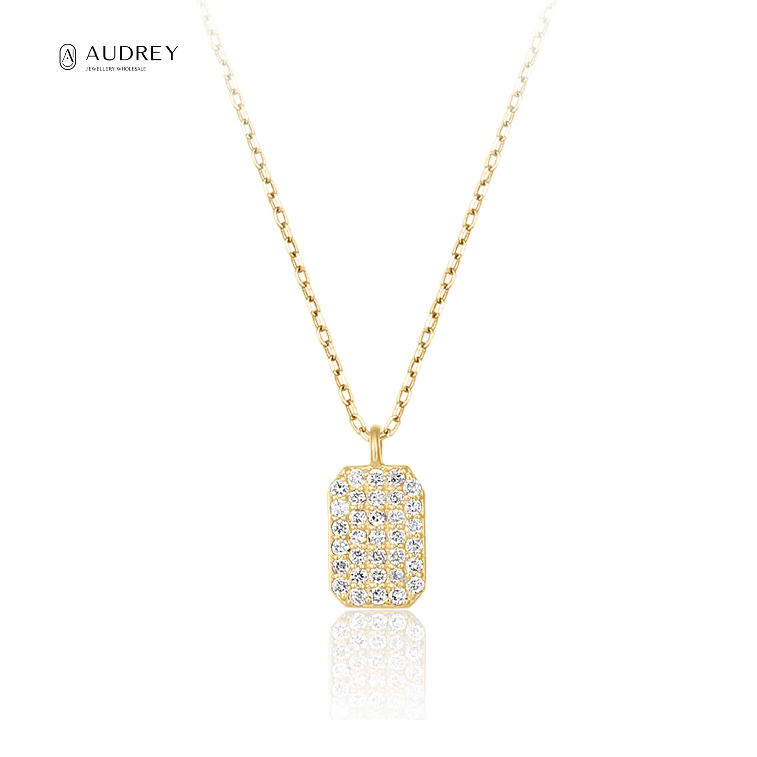 Audrey Women Fine Jewelry Beautifully Designed Diamond Necklace 14K Solid Gold Jewelry Geometric Pendant Necklace