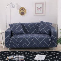 Dreisitzer-Sofabezug Modernes Geometrisches Muster Elastisch Dehnbar 100% Polyester Maschinenwaschbar Maßanfertigung Möglich