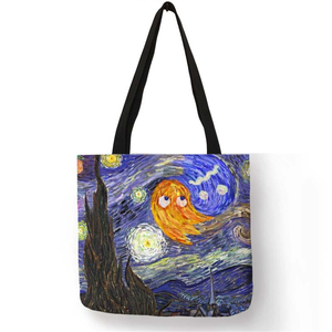 Bolso de mano de <span class=keywords><strong>Van</strong></span> <span class=keywords><strong>Gogh</strong></span> con pintura de noche estrellada para mujer, bolsa de compras reutilizable, grande, para viaje y <span class=keywords><strong>playa</strong></span> - Product Image 5