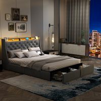 Lit en cuir de luxe à prix Offres Spéciales compétitif cadre de 1.8 m pour meubles de chambre à coucher cadre de lit double king size