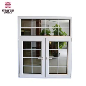 WANJIA Upvc Cửa Ra Vào Và Cửa Sổ Đôi Kính Vinyl Cửa Sổ Lowes Cửa Sổ Vinyle