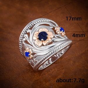 Anello Vintage Floreale in Filigrana da Donna, Design a Bocciolo Floreale Cavo, Anello Regolabile Aperto in Lega, Gioiello Elegante di Tendenza - Product Image 2