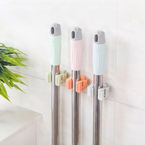 Wall Mounted Mop Holder Punch Free Storage <b>Hook</b> For <b>Bathroom</b> With Dustproof Cover Rectangle Shape Polished Finish - Product Image 1