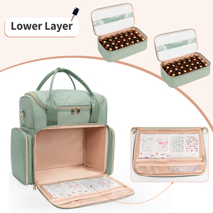 ReIaveI 56 botellas de mochila de almacenamiento de esmalte de uñas caja de almacenamiento de luz de uñas impermeable <span class=keywords><strong>profesional</strong></span> <span class=keywords><strong>maleta</strong></span> de manicura - Product Image 4