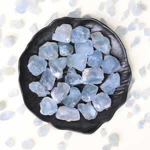 Cristal de Celestita Azul Natural en Bruto, Piedra Curativa, Fragmentos de Celestina Pulidos para la Elaboración de Joyas - Product Image 3