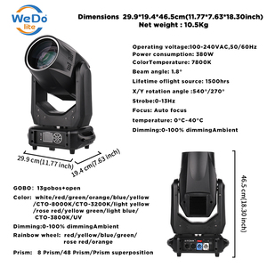 Faisceau 14r 295w équipement d'éclairage de scène Luce DJ Cabeza Movil faisceau 295 faisceau de tête mobile 14r 295w Sharpy lumière - Product Image 4