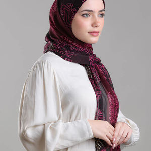 Hijab imprimé en mousseline de soie Offre Spéciale personnalisé de qualité supérieure pour les femmes musulmanes Collection d'automne pour la culture islamique du Moyen-Orient - Product Image 2