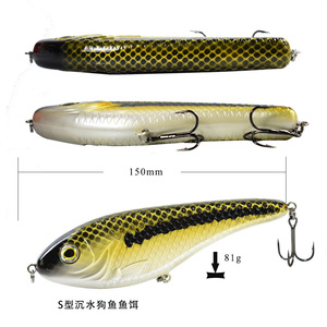 Esche Artificiali per Pesca in Acqua Salata 150MM 81G, Esche Dure Stampate per Lucci Grandi, Jerkbait con Ami, Esche in Plastica per Pesca a Traina - Product Image 4