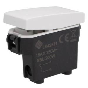 Interruttore a parete unipolare bianco 1P 16A compatibile con Bticino Living e Vimar Plana - Product Image 1