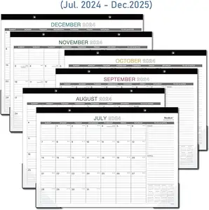 Schreibtischskalender 2024-2025 - 18 Monate großer monatlicher Schreibtischkalender von Juli 2024 bis Dezember 2025, 17 × 12 Zoll Schreibtischkalender, Schreibtischmatte,