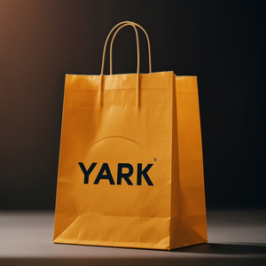 Sacs à emporter pour aliments en papier kraft recyclé orange, blanc et noir, personnalisables avec votre propre logo - Product Image 1