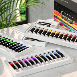 Bộ Sơn Acrylic Loại <span class=keywords><strong>48</strong></span> Màu/Ống (23 Ml 0.77 Oz) Họa Sĩ Sơn Phong Phú Không Độc Hại Không Phai Màu - Product Image 2