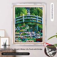 Vitrine d'exposition transparente en plastique acrylique avec fixation à vis 3 mm pour la peinture artistique Monet Pont aux Nénuphars, compatible LEGO 31220