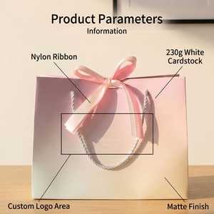 Borsa di Carta Personalizzata con Logo per Shopping di Lusso, per Cosmetici, Abbigliamento, Scarpe, Regali, Boutique, con Manico a Nastro - Product Image 5