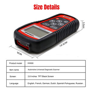 Herramienta para vehículo DIY Escaner Automotriz KONNWEI KW808 OBD2 EOBD CAN escáner de códigos de problemas de motor de coche - Product Image 6
