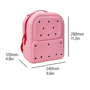 <span class=keywords><strong>Sac</strong></span> à <span class=keywords><strong>dos</strong></span> scolaire imperméable en silicone de taille moyenne (20-36L) avec logo personnalisé, couleurs acidulées et fermeture éclair, pour petites filles - Product Image 3