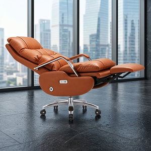 Silla de Oficina Ejecutiva con Masaje Eléctrico |   Sillón Reclinable de Cuero Genuino con Calefacción y Ventilación |   Silla de Oficina Ergonómica y Confortable - Product Image 6