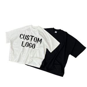 T-shirt Oversize Personalizzata 100% Cotone con Spalle Cadenti e Taglio Boxy, 280GSM Pesante, Corta, Tinta Unita, Stile Streetwear, <span class=keywords><strong>Abbigliamento</strong></span> Uomo Y2K - Product Image 1