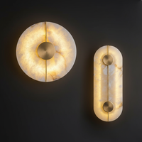 Applique Murale de Luxe en Laiton Style Nordique Moderne, Luminaire LED en Cuivre pour Salon, avec Marbre, pour Miroir de Salle de Bain à Usage Intérieur