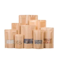 Sachet Doypack Personnalisé en Papier Kraft Recyclé Imprimé par Gravure, Qualité Alimentaire, avec Fermeture Zip, pour Noix, Graines, Sucettes, Aliments pour Animaux, Gelée