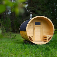 SAUNA TRIUNITY 2026 – Vente en gros directe usine de saunas pour 6-8 personnes en bois de pruche pur, faible EMF, sauna baril extérieur