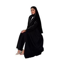 Nouvelle Robe Longue Modeste Transfrontalière Lignes, Cardigan Élégant et Tendance avec Broderie, en Polyester