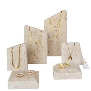 Natural Beauty Marble Stone Ring Necklace Watch Jewelry Ornaments Display Stand