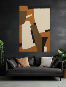Art mural moderne simple original <span class=keywords><strong>perdu</strong></span> en été brun noir peint à la main texture épaisse huile abstraite salon - Product Image 5