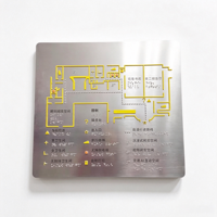 Señal táctil de braille personalizada de acero inoxidable para la navegación en edificios públicos