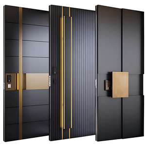 Porta d'Ingresso di Sicurezza in Alluminio con Design Minimalista e Vetro, per Esterni, Ville e Uso Domestico - Product Image 5